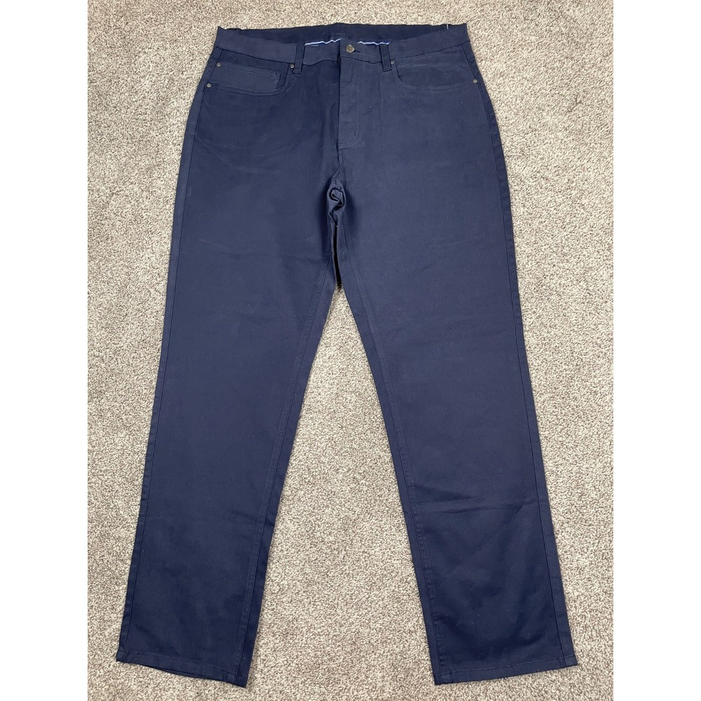 Footjoy Pants Mens 36 Navy Blue Slim Straight Chino Golf Preppy Stretch Casual
